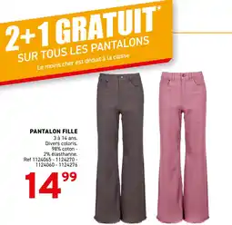 Trafic Pantalon fille offre