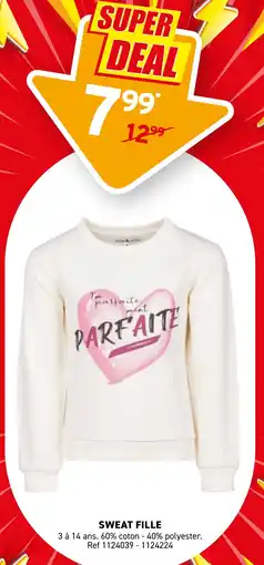 Trafic Sweat fille offre