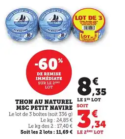 Bi1 PETIT NAVIRE Thon entier av nature offre