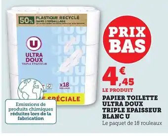 Bi1 U Papier toilette ultra doux triple epaisseur blanc offre