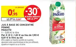 Intermarché PAQUITO Jus à base de concentré pomme offre