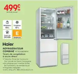 Pulsat HAIER Réfrigérateur combiné htr3518enmw offre