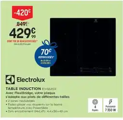 Pulsat ELECTROLUX Table induction eiv664531 offre