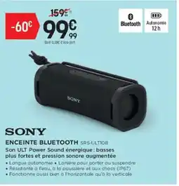 Pulsat SONY Enceinte bluetooth srs-ultiob offre