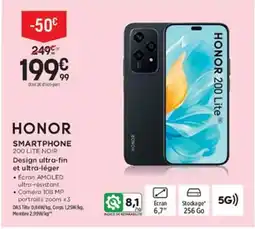 Pulsat HONOR Smartphone 200 lite noir offre