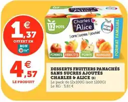 Utile CHARLES & ALICE Desserts fruitiers panachés sans sucres ajoutés offre
