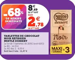 Utile NESTLÉ Dessert tablettes de chocolat noir pâtissier offre
