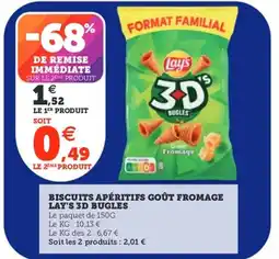 Utile LAY'S Biscuits apéritifs goût fromage 3d bugles offre