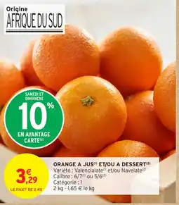 Intermarché Contact Orange a jus et/ou a dessert offre