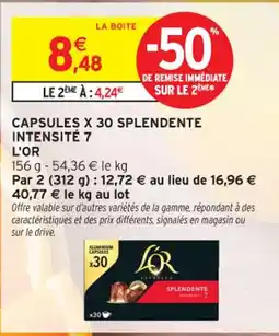 Intermarché Contact L'OR Capsules x 30 splendente intensité 7 offre