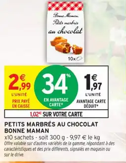 Intermarché Contact BONNE MAMAN Petits marbrés au chocolat offre