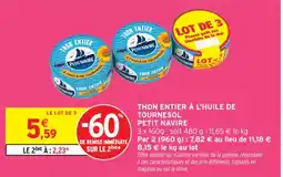 Intermarché Contact PETIT NAVIRE Thon entier à l'huile de tournesol offre