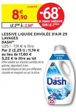 Intermarché Contact DASH Lessive liquide envolée d'air 25 lavages offre