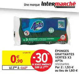 Intermarché Contact APTA Éponges grattantes vertes x3 offre