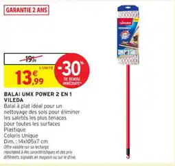 Intermarché Contact VILEDA Balai umx power 2 en 1 offre