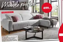 Möbel Martin Canapé d'angle Tissu gris-argenté offre