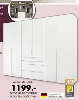 Möbel Martin Armoire combinée à portes battantes offre