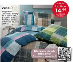 Möbel Martin Linge de lit Josie, tissu mélangé offre