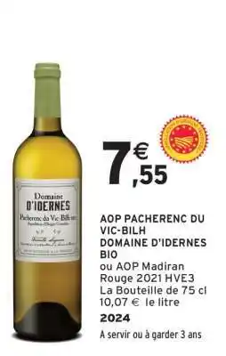 Intermarché AOP PACHERENC DU VIC-BILH DOMAINE D'IDERNES BIO offre