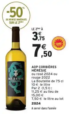 Intermarché AOP Corbières Hérésie offre