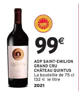 Intermarché AOP SAINT-EMILION GRAND CRU CHÂTEAU QUINTUS offre