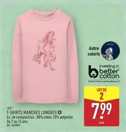 ALDI T-SHIRTS MANCHES LONGUES offre