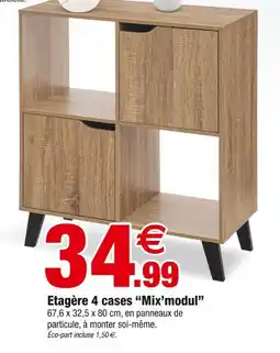 Bazarland Étagère 4 cases Mix'modul offre