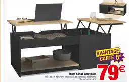 Bazarland Table basse relevable offre