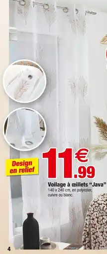 Bazarland Voilage à œillets Java offre