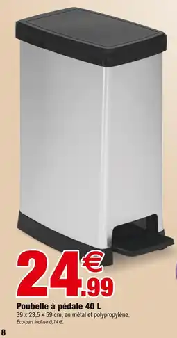 Bazarland Poubelle à pédale 40 L offre