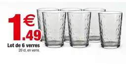 Bazarland Lot de 6 verres offre