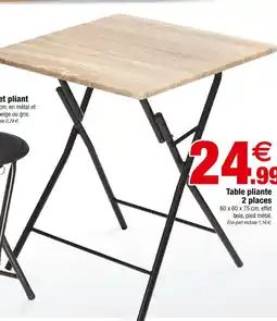 Bazarland Table pliante 2 places offre