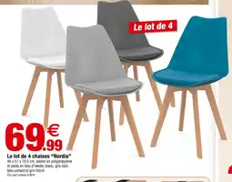 Bazarland Le lot de 4 chaises “Nordia” offre