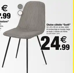 Bazarland Chaise côtelée “Scott” offre