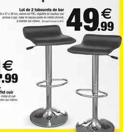 Bazarland Lot de 2 tabourets de bar offre
