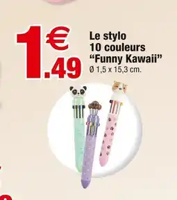 Bazarland Le stylo 10 couleurs Funny Kawaii offre