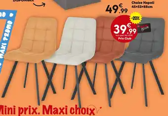 Maxi Bazar Chaise Napoli 45 × 53 × 88 cm offre