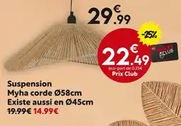 Maxi Bazar Suspension myha corde ø58cm offre