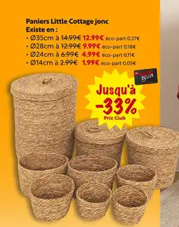 Maxi Bazar Paniers Little Cottage jonc offre