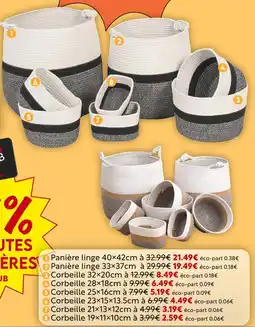 Maxi Bazar Panière linge 40×42cm offre