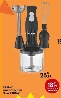 Maxi Bazar Techwood Mixeur multifonction 3 en 1 300W offre
