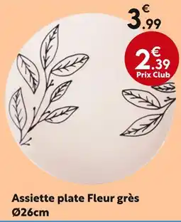 Maxi Bazar Assiette plate Fleur grès Ø26cm offre