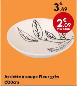 Maxi Bazar Assiette à soupe Fleur grès Ø20cm offre