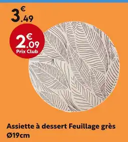 Maxi Bazar Assiette à dessert Feuillage grès Ø19cm offre