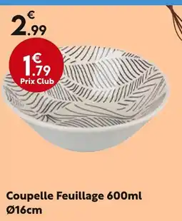 Maxi Bazar Coupelle Feuillage 600ml Ø16cm offre