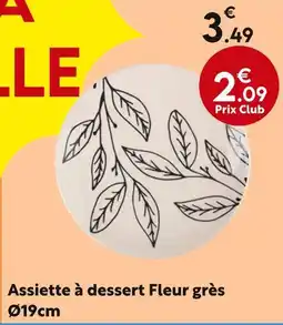Maxi Bazar Assiette à dessert fleur grès ø19cm offre
