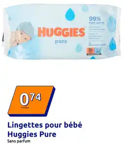 Action Lingettes pour bébé huggies pure offre