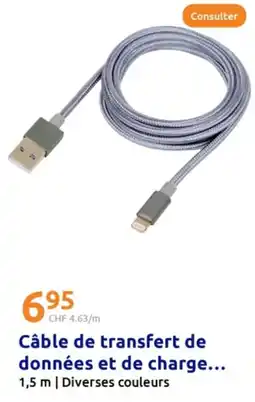 Action Câble de transfert de données et de charge offre