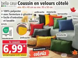 Norma Coussin en velours côtelé offre