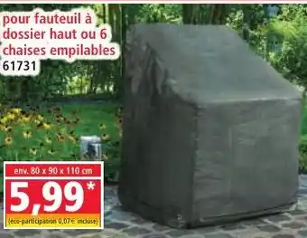 Norma Pour fauteuil à dossier haut ou 6 chaises empilables offre
